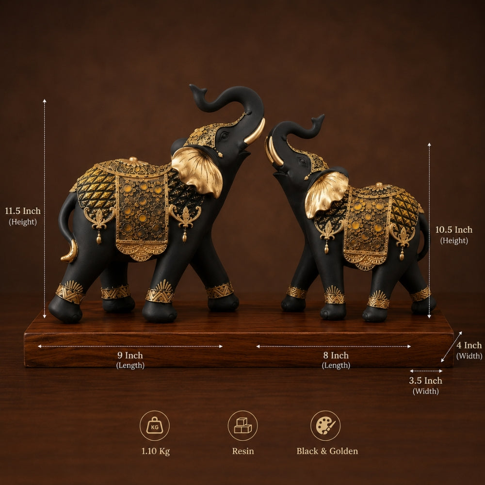 Premium Resin Elephant Pair for Home Decor
