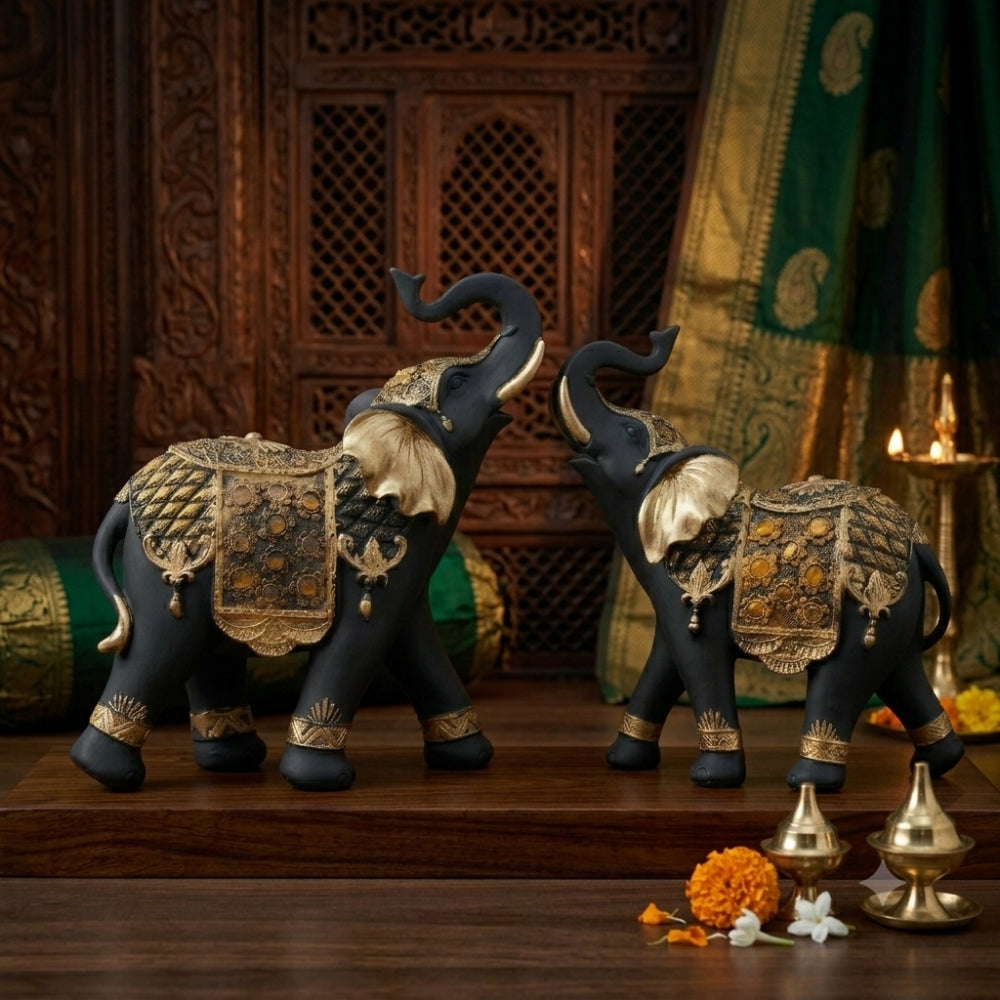 Premium Resin Elephant Pair for Home Decor