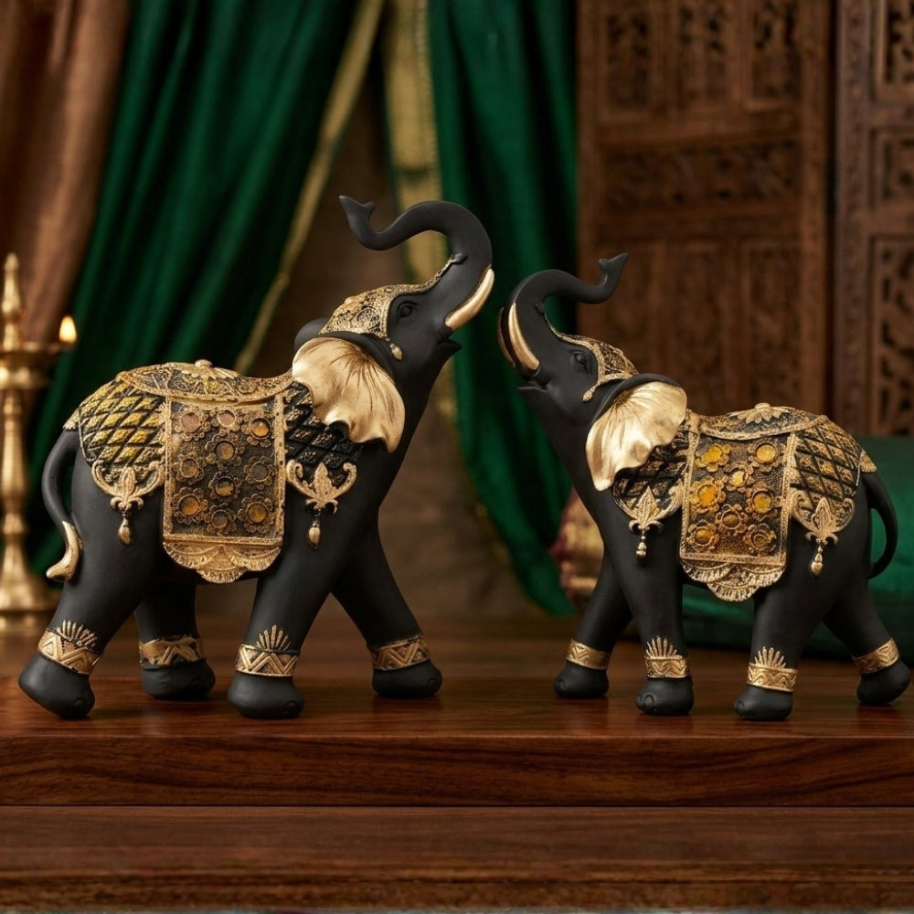 Premium Resin Elephant Pair for Home Decor