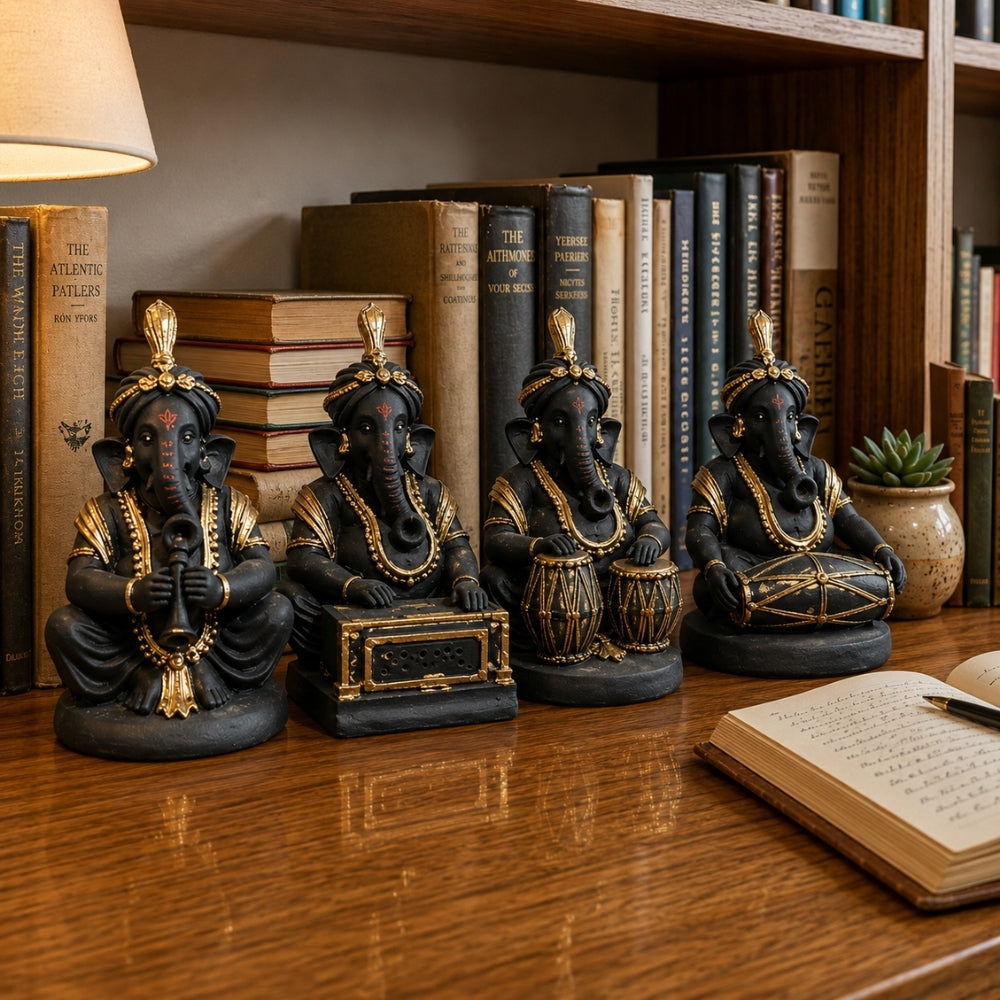 Musical Ganesha Set of 4 Figurines