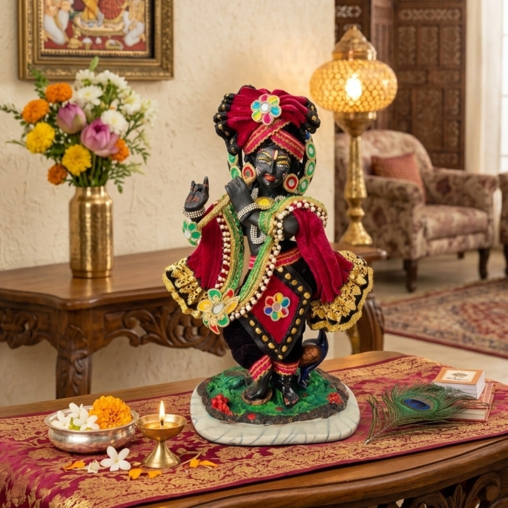 Handcrafted Colorful Standing Lord Krishna