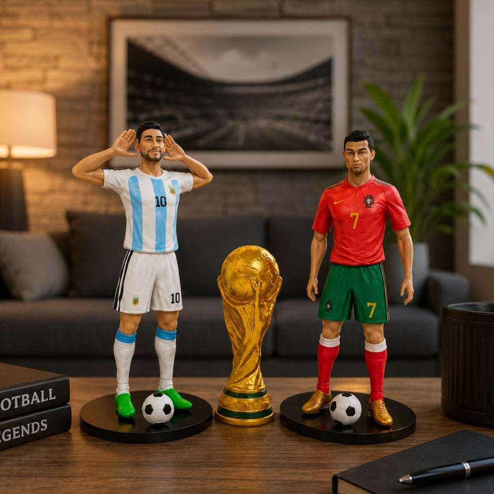 FIFA World Cup Trophy Replica & Football Legends Figurine Set