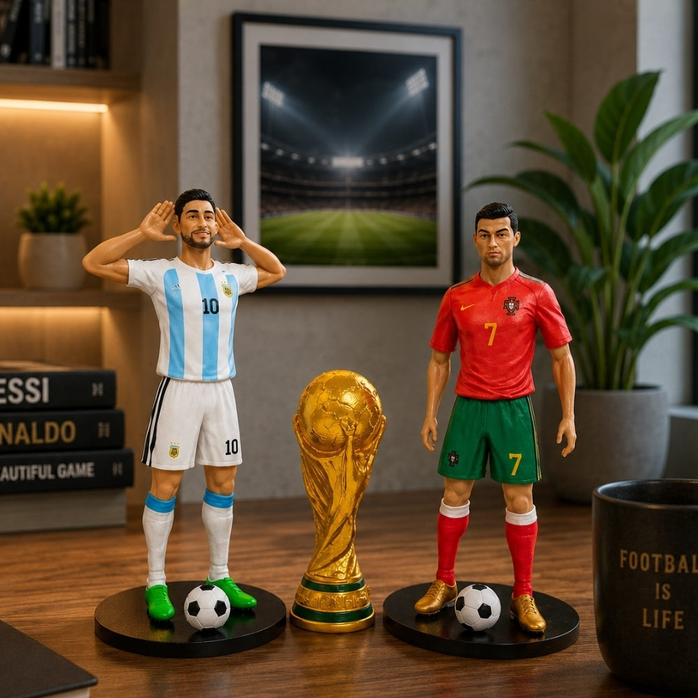 FIFA World Cup Trophy Replica & Football Legends Figurine Set
