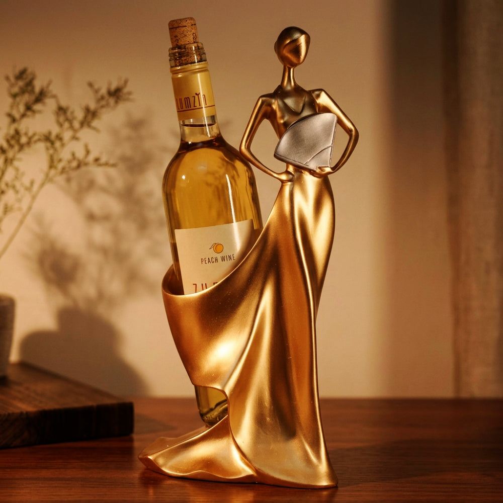 Elegant Lady Figurine Single Wine Bottle Holder